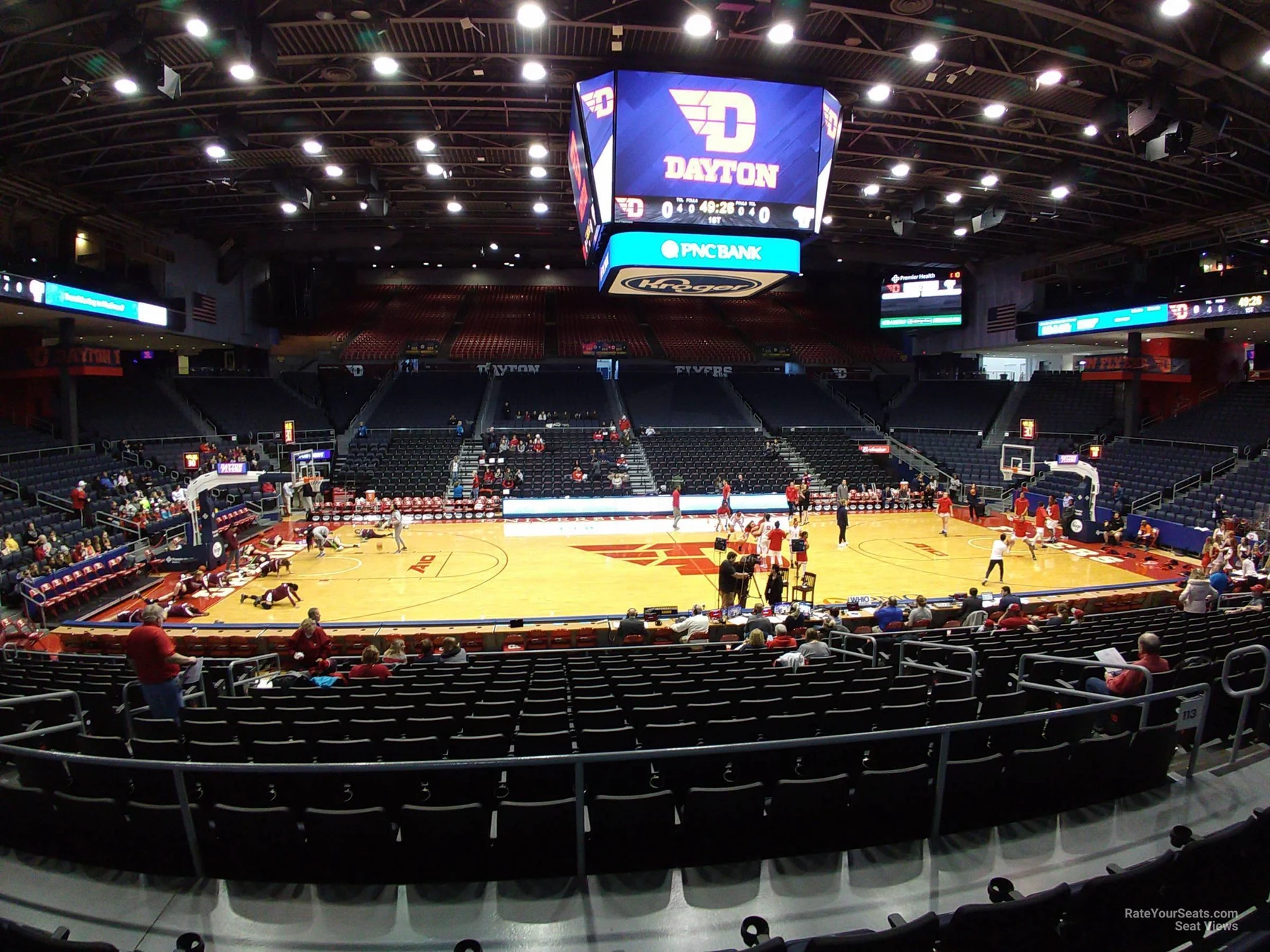 Basketball court and seating inside University of Dayton Arena