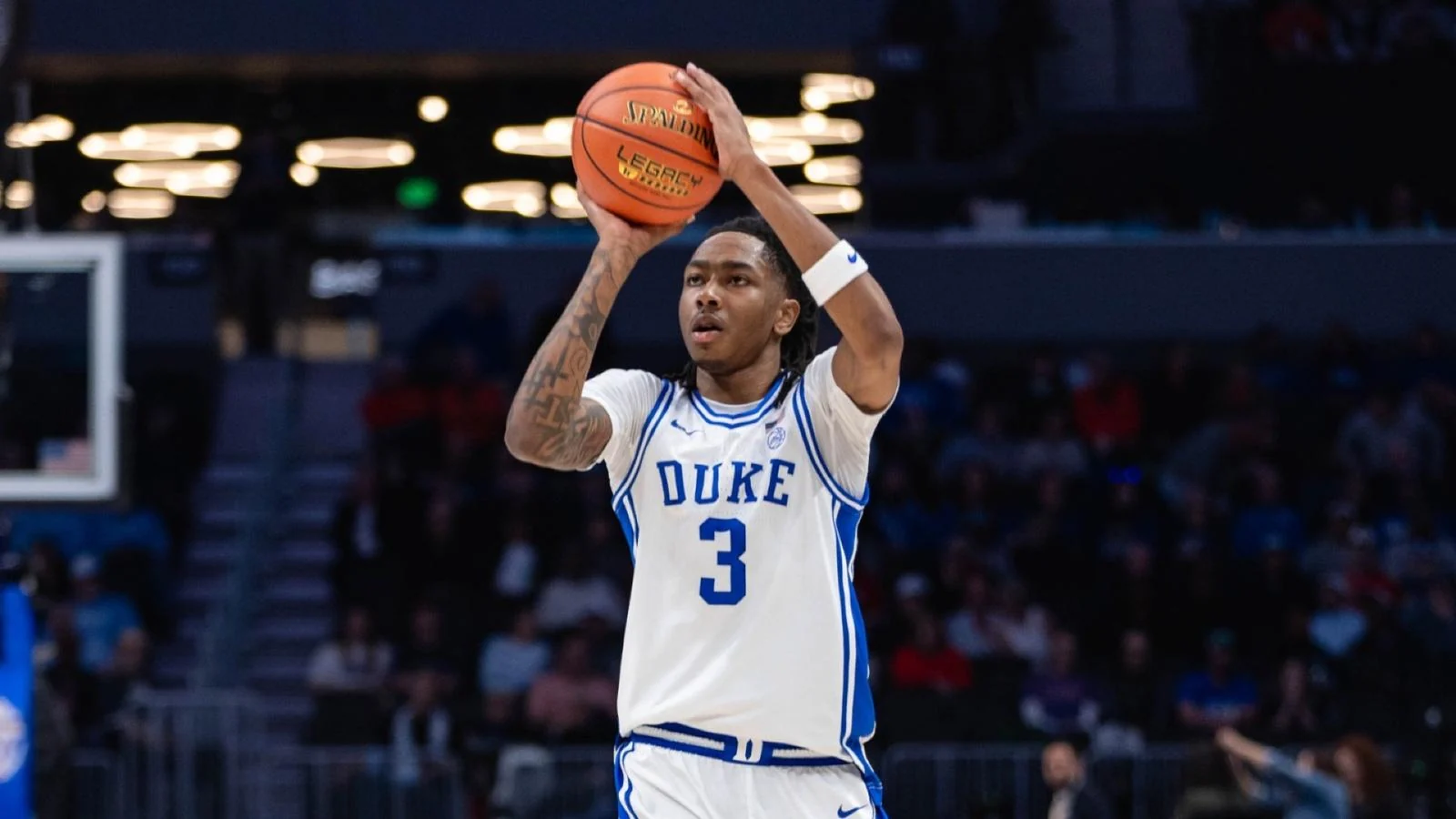 Duke men's basketball player shooting a free throw during a game